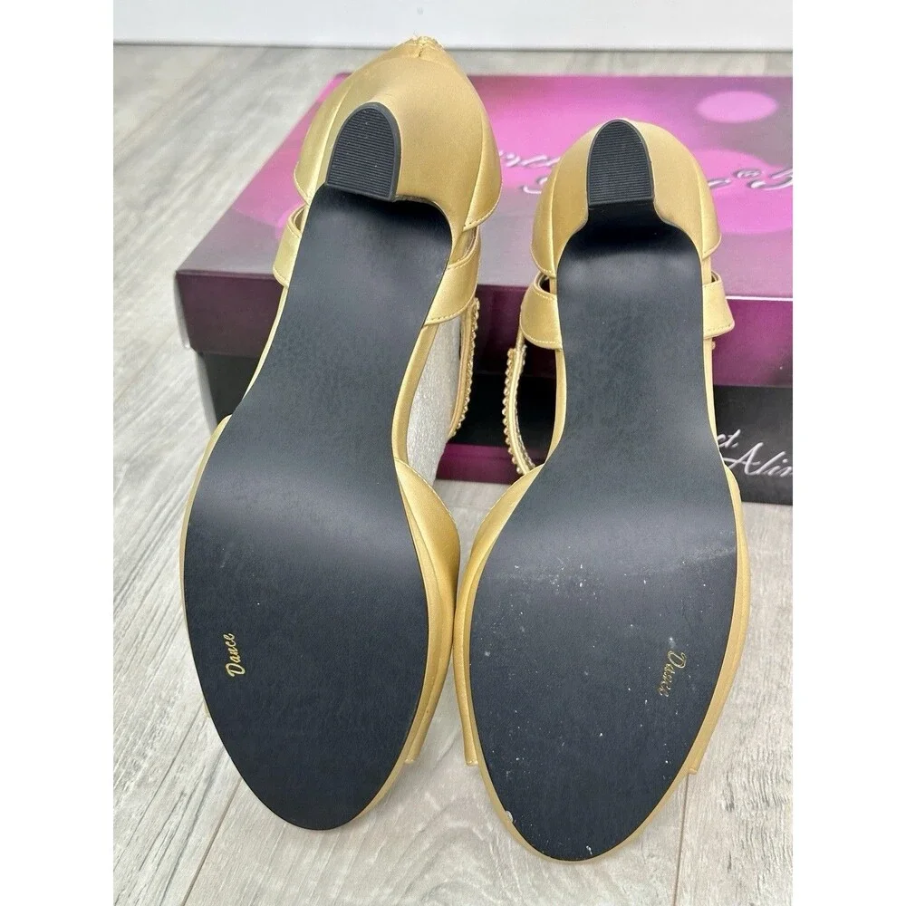 Easy Street Women's Flash Pumps Gold Satin - 10 Wide